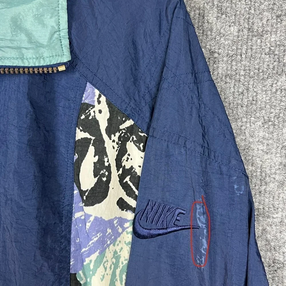 Vintage Nike Zip Up Windbreaker Abstract Geometric Jacket‎ Men's SZ S